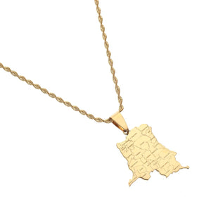 Democratic Republic of the Congo Map Necklace