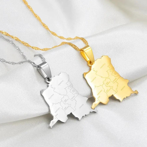 Democratic Republic of the Congo Map Necklace