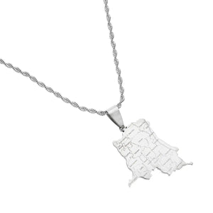 Democratic Republic of the Congo Map Necklace