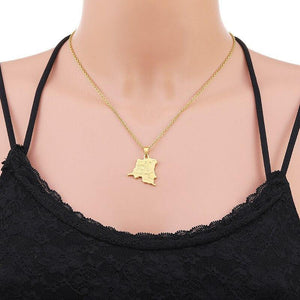 Democratic Republic of the Congo Map Necklace