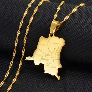 Democratic Republic of the Congo Map Necklace