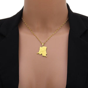 Democratic Republic of the Congo Map Necklace