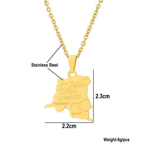 Democratic Republic of the Congo Map Necklace