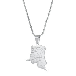 Democratic Republic of the Congo Map Necklace