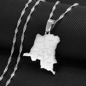 Democratic Republic of the Congo Map Necklace