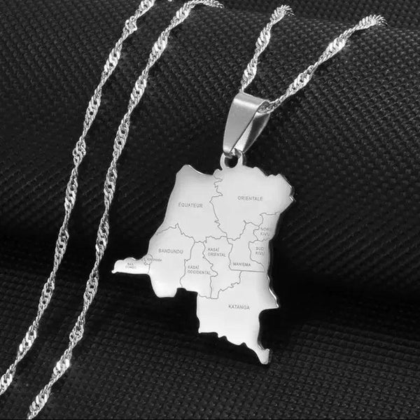 Democratic Republic of the Congo Map Necklace
