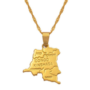 Democratic Republic of the Congo Map Necklace