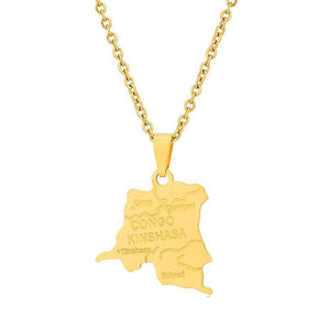 Democratic Republic of the Congo Map Necklace