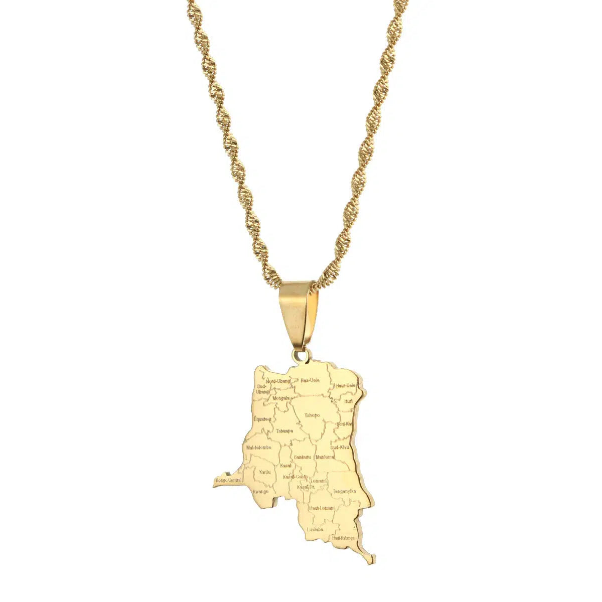 Democratic Republic of the Congo Map Necklace