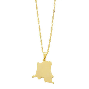 Democratic Republic of the Congo Map Necklace