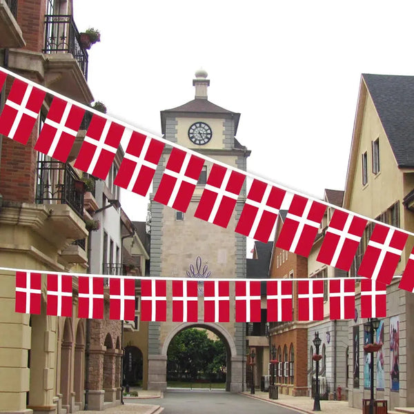 Denmark Flag Bunting Banner - 20Pcs