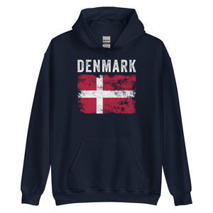 Denmark Flag Distressed - Danish Flag Hoodie