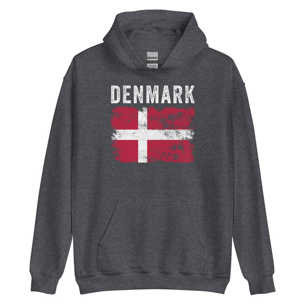 Denmark Flag Distressed - Danish Flag Hoodie