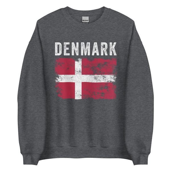 Denmark Flag Distressed - Danish Flag Sweatshirt