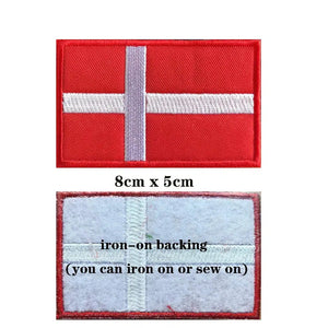 Denmark Flag Patch - Iron On/Hook & Loop Patch