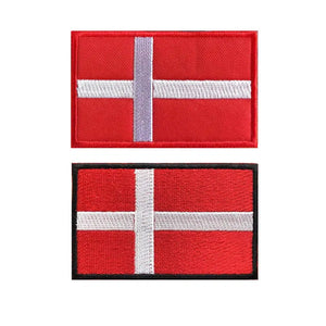 Denmark Flag Patch - Iron On/Hook & Loop Patch