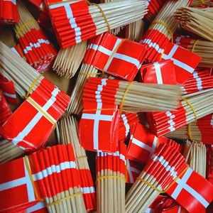 Denmark Flag Toothpicks - Cupcake Toppers (100Pcs)