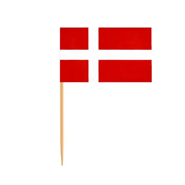 Denmark Flag Toothpicks - Cupcake Toppers (100Pcs)