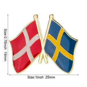 Denmark Friendship Flag Lapel Pin Collection - Enamel Pin Flag