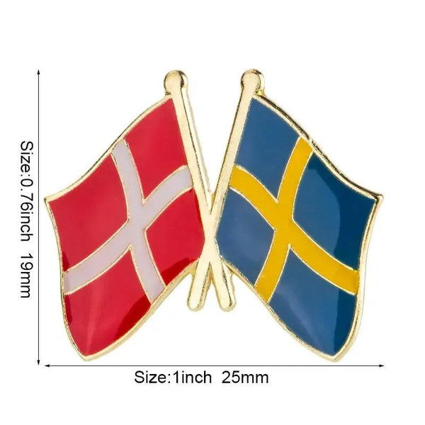 Denmark Friendship Flag Lapel Pin Collection - Enamel Pin Flag