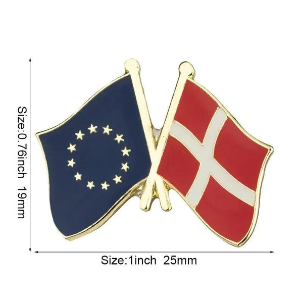 Denmark Friendship Flag Lapel Pin Collection - Enamel Pin Flag