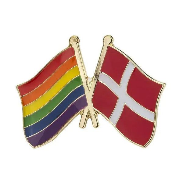 Denmark Friendship Flag Lapel Pin Collection - Enamel Pin Flag