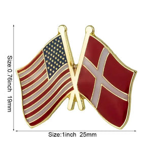 Denmark Friendship Flag Lapel Pin Collection - Enamel Pin Flag
