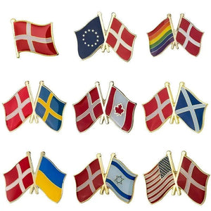 Denmark Friendship Flag Lapel Pin Collection - Enamel Pin Flag