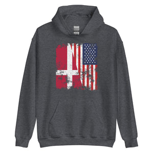 Denmark USA Flag - Half American Hoodie