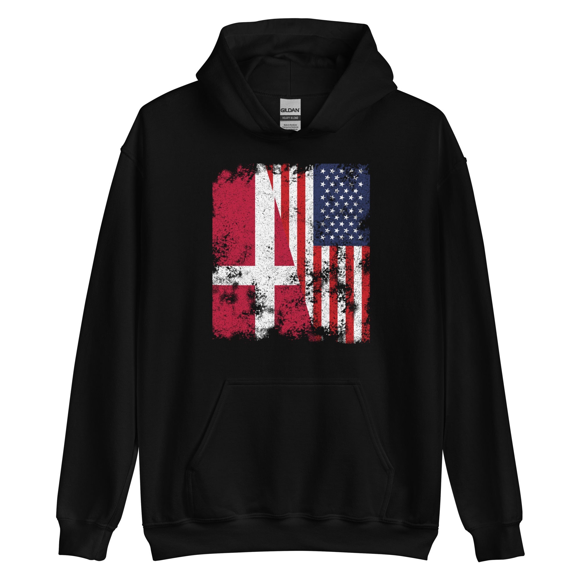 Denmark USA Flag - Half American Hoodie