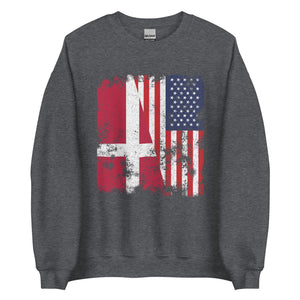 Denmark USA Flag - Half American Sweatshirt