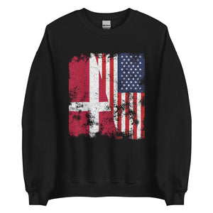 Denmark USA Flag - Half American Sweatshirt