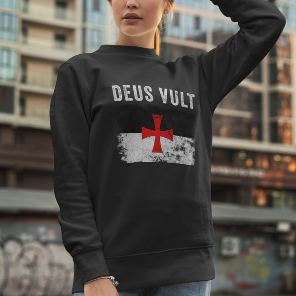 Deus Vult Knights Templar Flag Sweatshirt