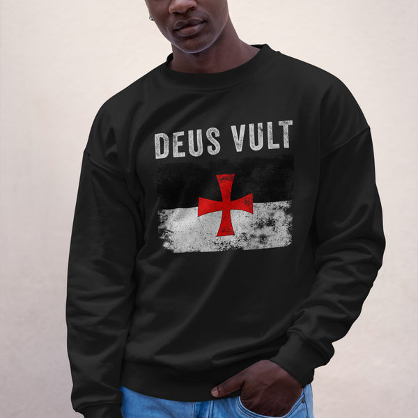 Deus Vult Knights Templar Flag Sweatshirt