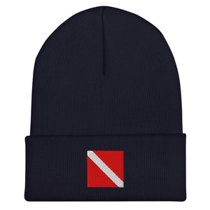 Diver Down Flag Beanie - Embroidered Winter Hat