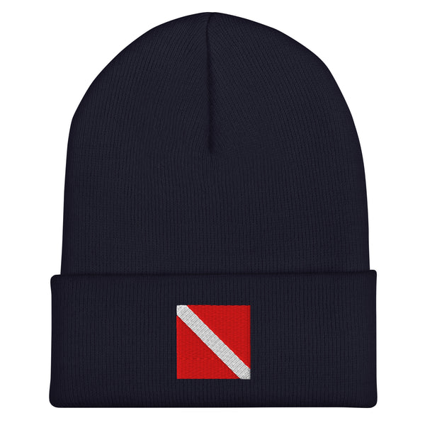 Diver Down Flag Beanie - Embroidered Winter Hat