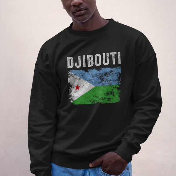 Djibouti Flag Distressed Djiboutian Flag Sweatshirt