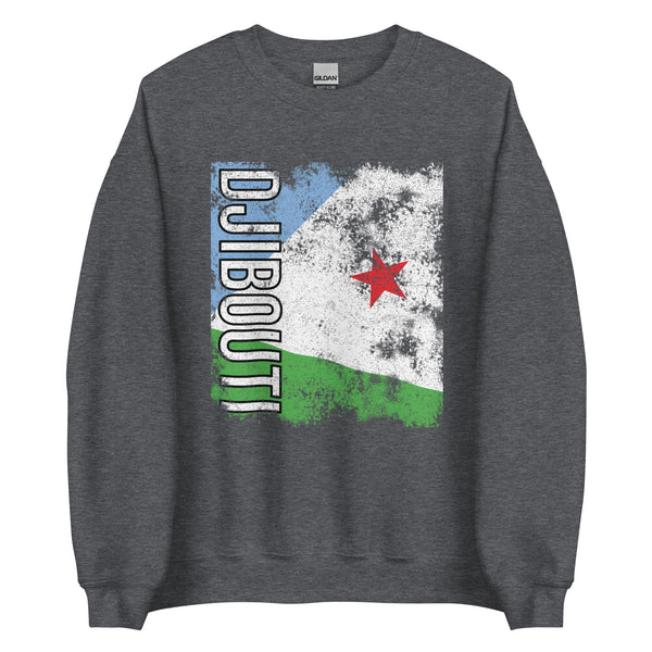 Djibouti Flag - Distressed Flag Sweatshirt