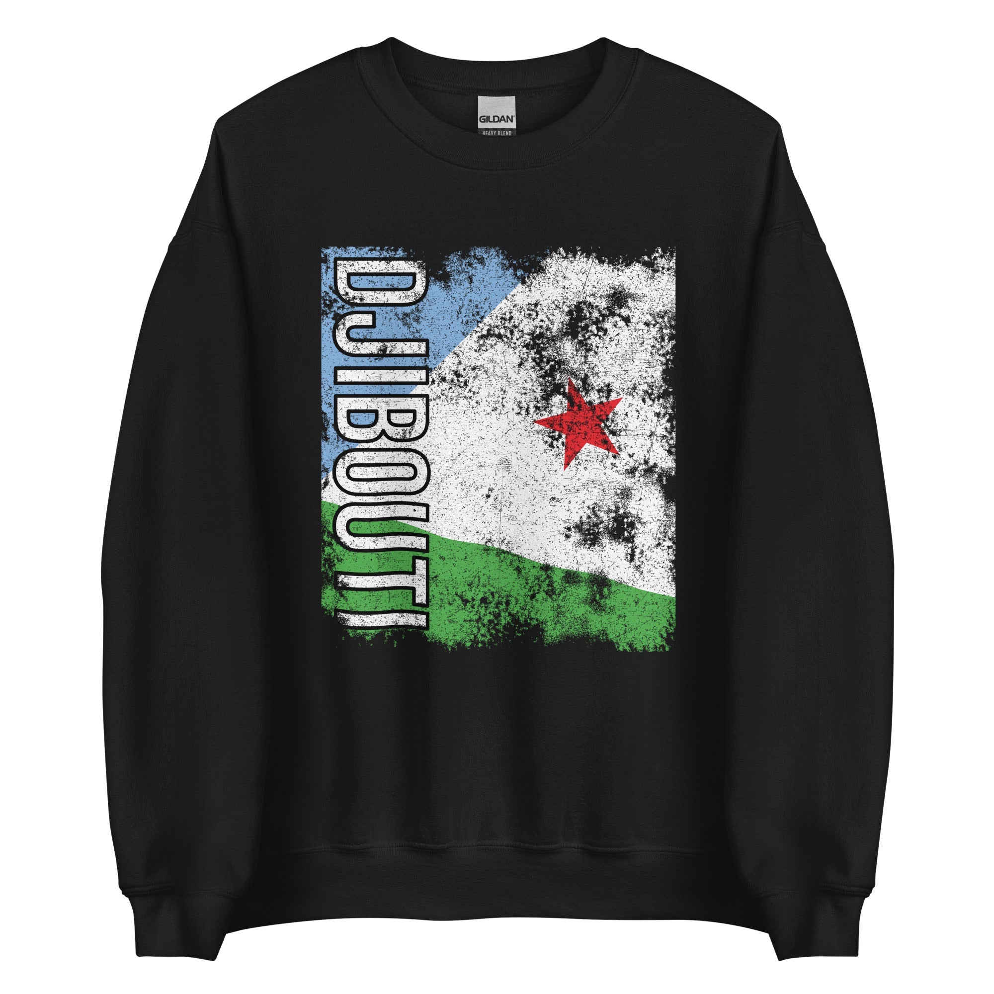 Djibouti Flag - Distressed Flag Sweatshirt