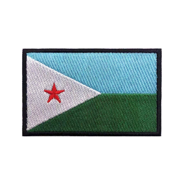 Djibouti Flag Patch - Iron On/Hook & Loop Patch