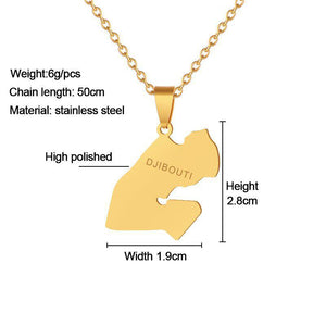 Djibouti Map Necklace