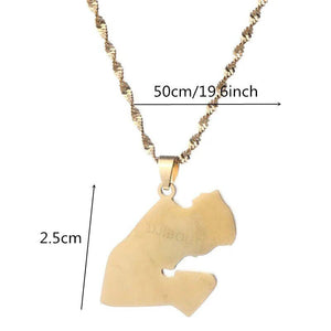 Djibouti Map Necklace