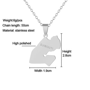 Djibouti Map Necklace