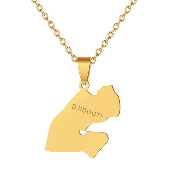 Djibouti Map Necklace