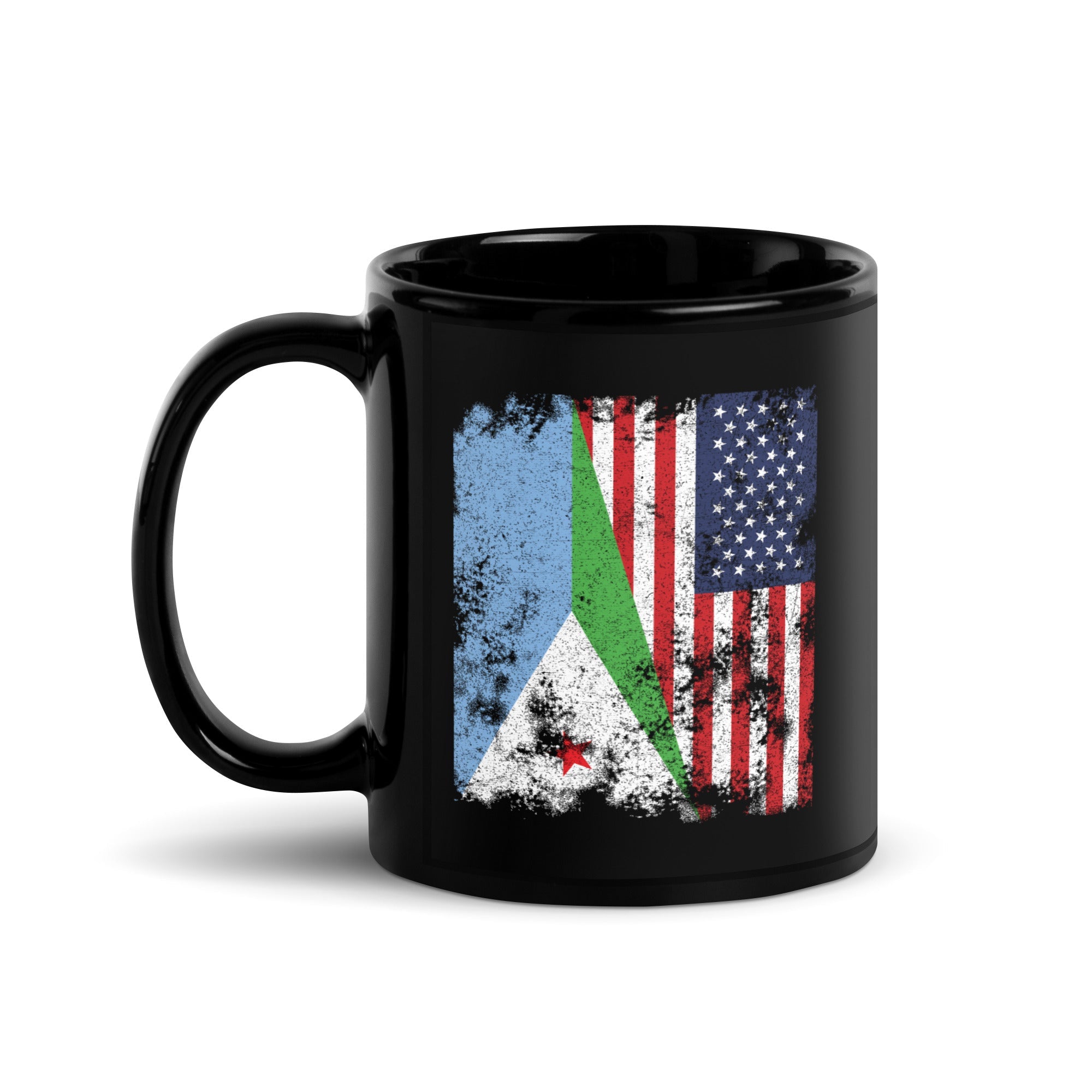 Djibouti USA Flag - Half American Mug