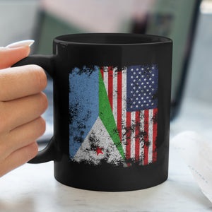 Djibouti USA Flag - Half American Mug