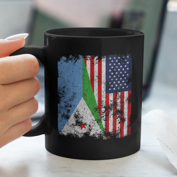 Djibouti USA Flag - Half American Mug