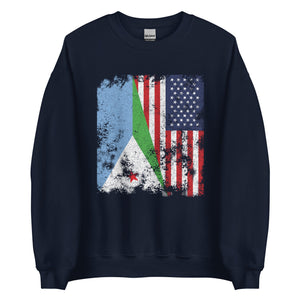 Djibouti USA Flag - Half American Sweatshirt