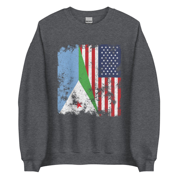 Djibouti USA Flag - Half American Sweatshirt