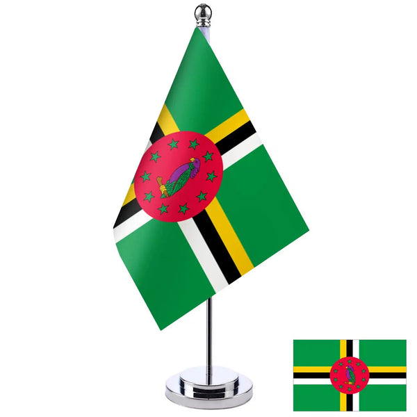 Dominica Desk Flag - Small Office Table Flag